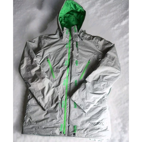 Burton Jacket Men L Green DryRide MountainDew Snowboard Hooded Winter Coat Parka - Picture 1 of 12